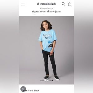 A&F kids super skinny distressed jeans